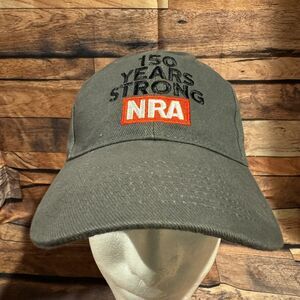NRA Hat 150 Years Strong Gray Baseball Cap Adjustable Strap National Rifle Assoc